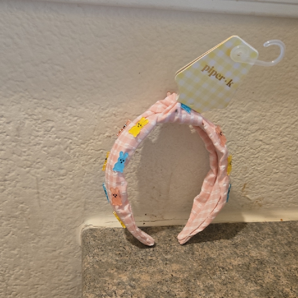 piper·k Pink Bunny Embellished Headband